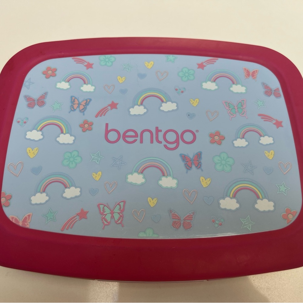 Bentgo Kids Lunch Box - Red with Rainbow and Butterfly Design